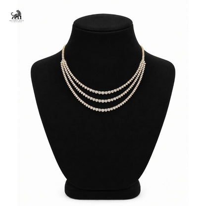 Étoile Three-Tier Diamond Necklace in yellow gold