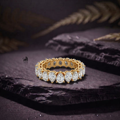 Pear-Cut Shared Prong Diamond Eternity Ring
