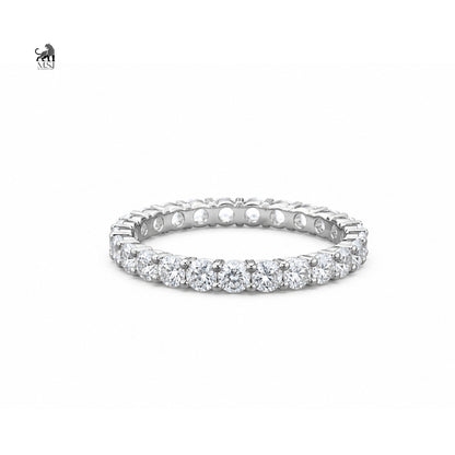 Round-Cut Shared Prong Diamond Eternity Band