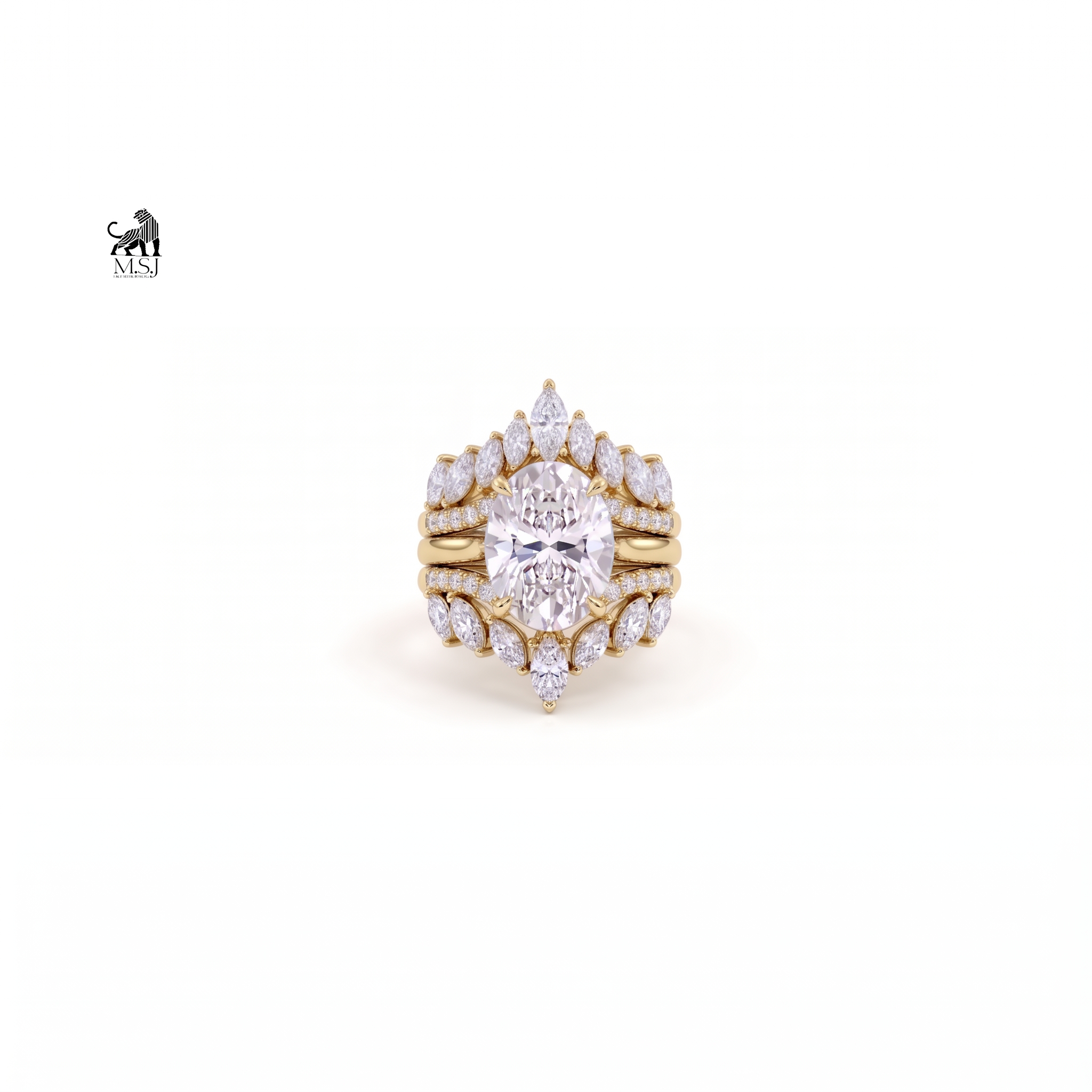 Aurelia Oval Diamond Luxe Bridal Ring Set