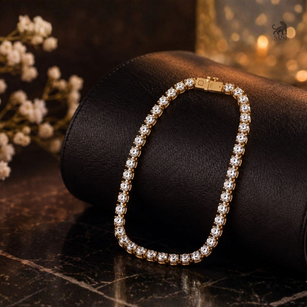 Eterna Classic Round Diamond Tennis Bracelet - lab-grown diamond bracelet, styled product photo