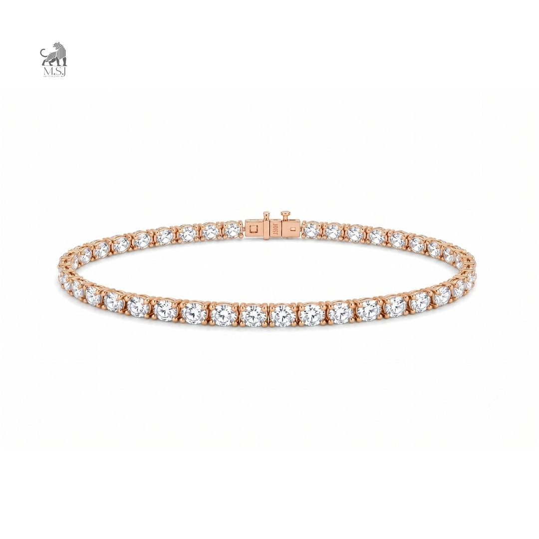 Eterna Classic Round Diamond Tennis Bracelet in rose gold