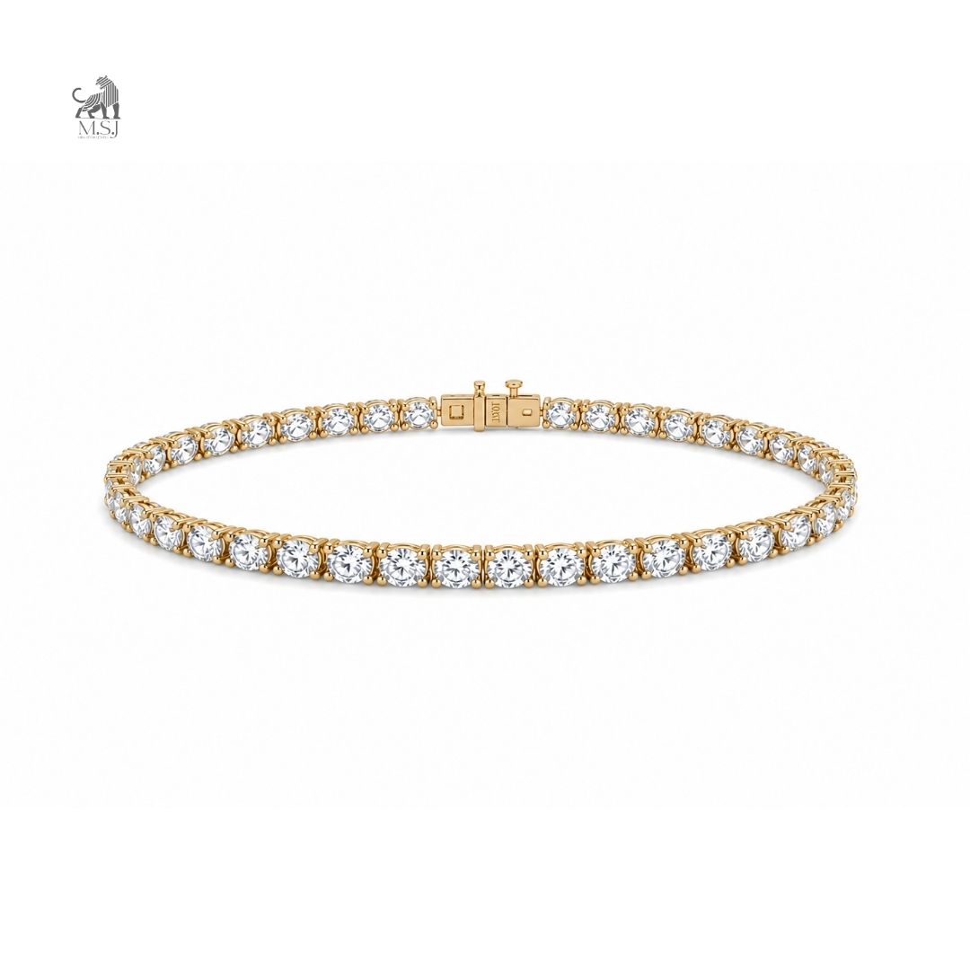 Eterna Classic Round Diamond Tennis Bracelet in yellow gold