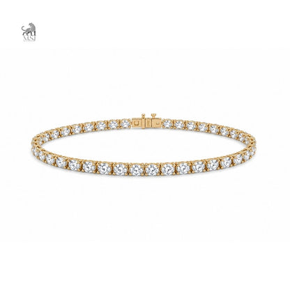 Eterna Classic Round Diamond Tennis Bracelet in yellow gold