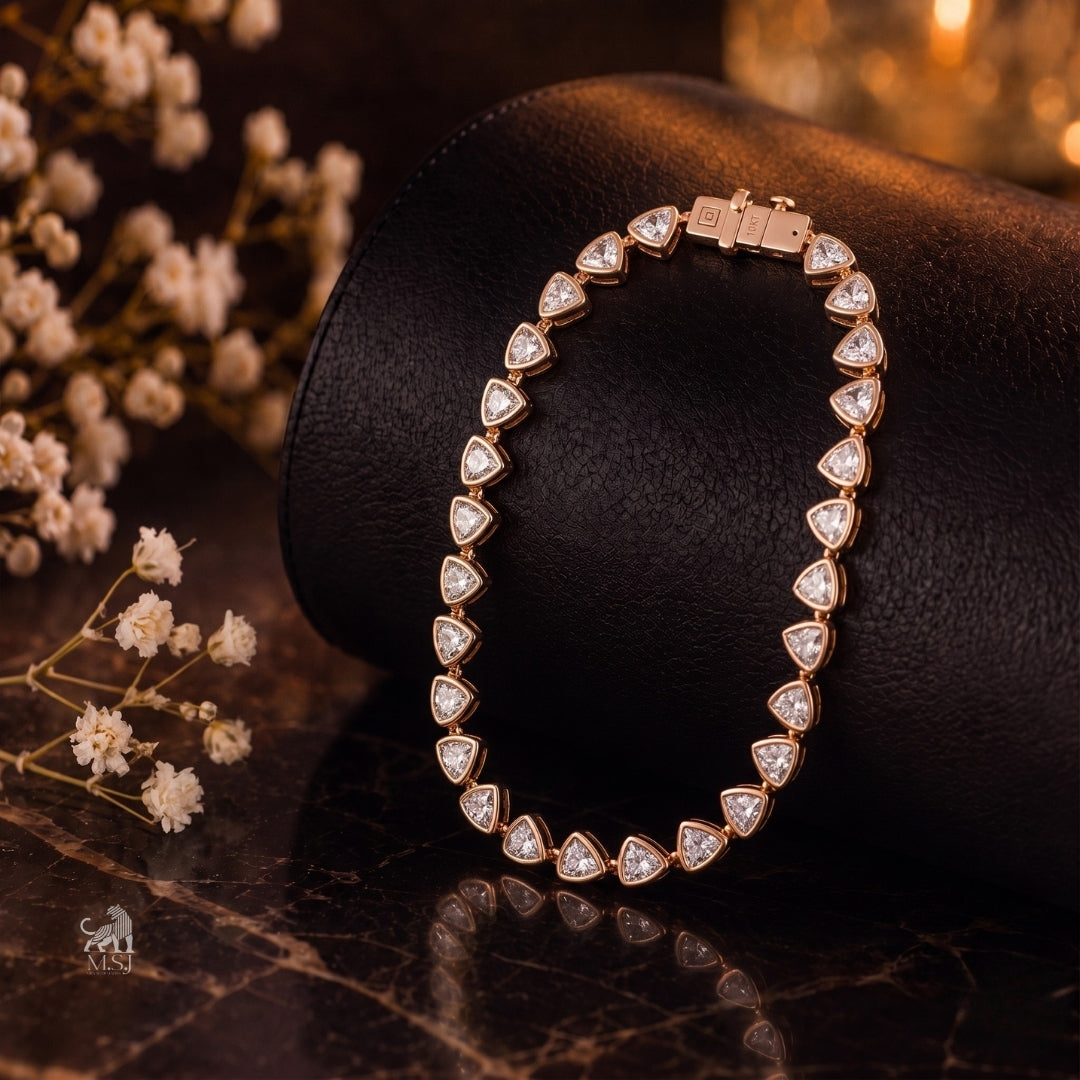 Vela Heartline Diamond Tennis Bracelet - lab-grown diamond bracelet, styled product photo