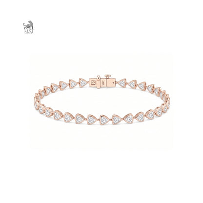 Vela Heartline Diamond Tennis Bracelet in rose gold