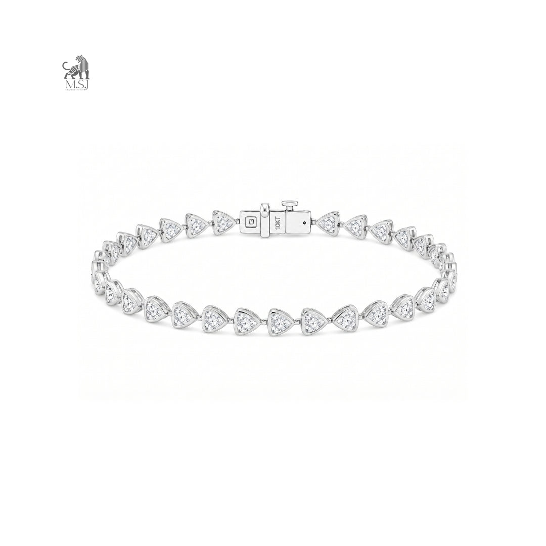 Vela Heartline Diamond Tennis Bracelet in white gold