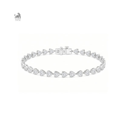 Vela Heartline Diamond Tennis Bracelet in white gold