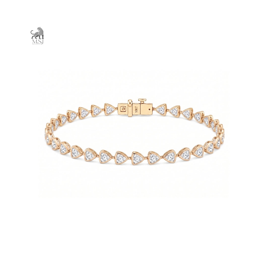 Vela Heartline Diamond Tennis Bracelet in yellow gold
