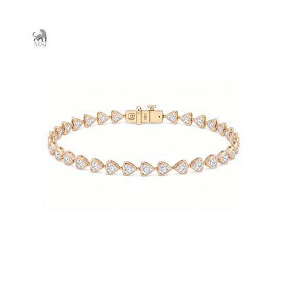 Vela Heartline Diamond Tennis Bracelet in yellow gold