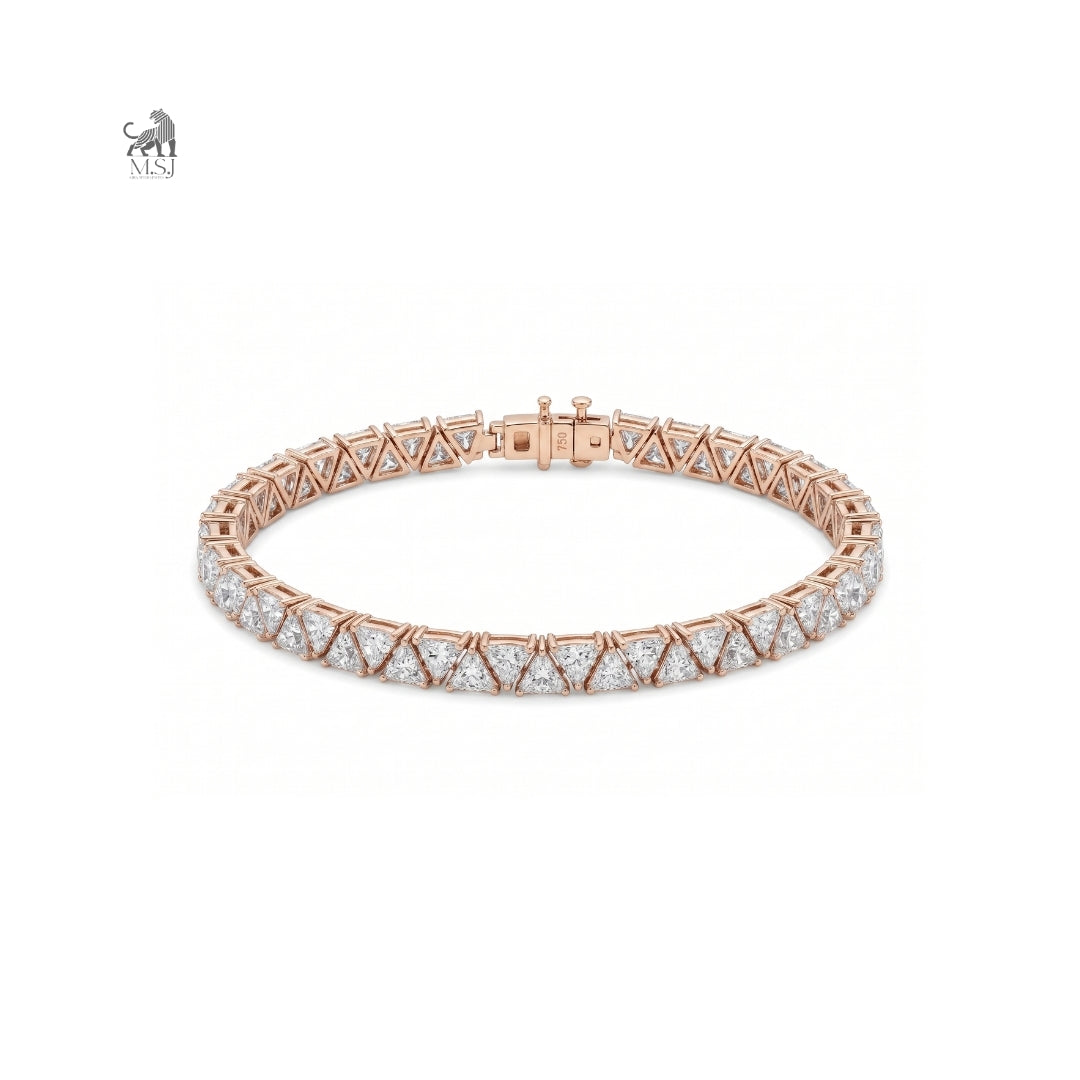 Virelia Geometric Diamond Tennis Bracelet in rose gold