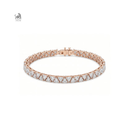 Virelia Geometric Diamond Tennis Bracelet in rose gold