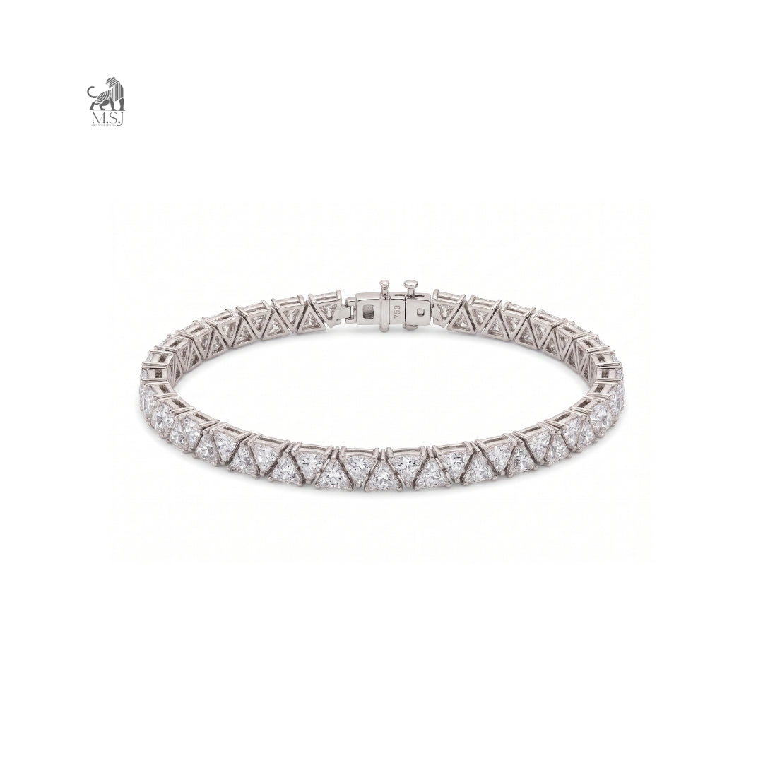 Virelia Geometric Diamond Tennis Bracelet in white gold