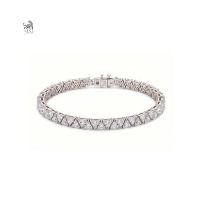 Virelia Geometric Diamond Tennis Bracelet in white gold