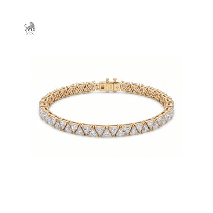 Virelia Geometric Diamond Tennis Bracelet in yellow gold