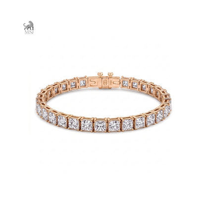 Aureon Princess Cut Diamond Tennis Bracelet in rose gold