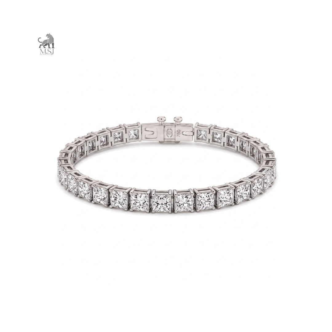 Aureon Princess Cut Diamond Tennis Bracelet in white gold