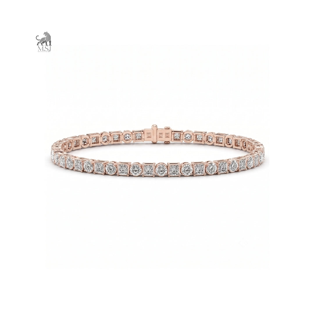 Geometric Harmony Diamond Bracelet in rose gold