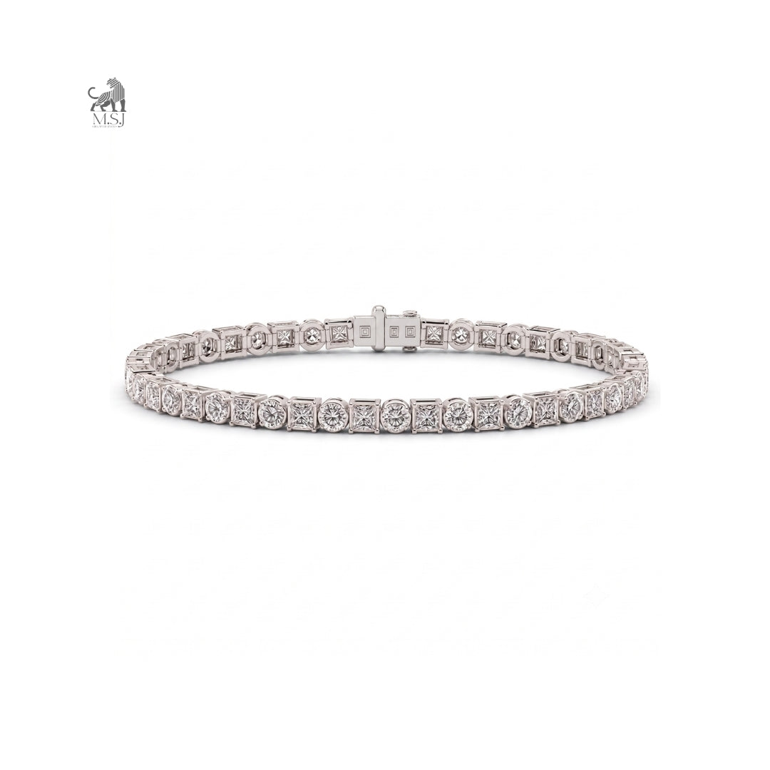 Geometric Harmony Diamond Bracelet in white gold