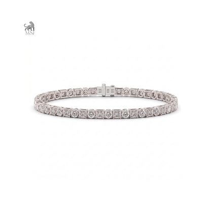 Geometric Harmony Diamond Bracelet in white gold