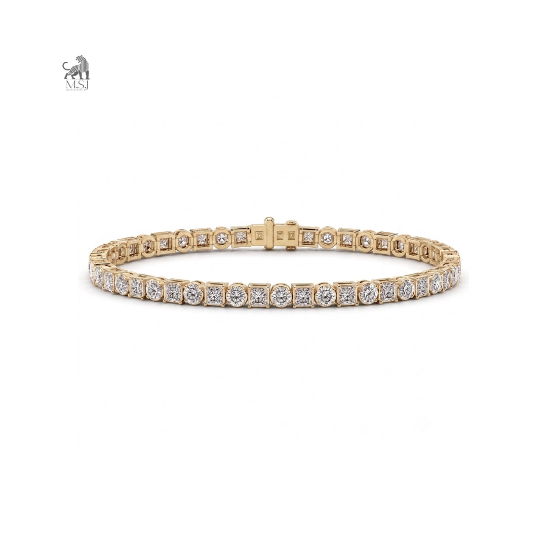 Geometric Harmony Diamond Bracelet in yellow gold
