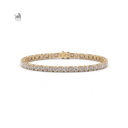 Geometric Harmony Diamond Bracelet in yellow gold