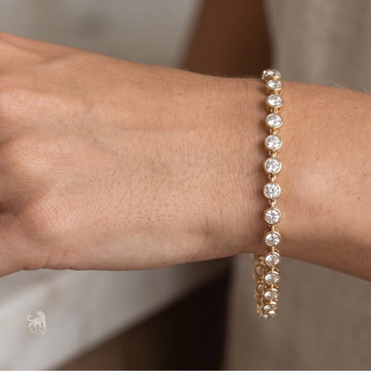 Luminous Link Diamond Bracelet worn on a wrist