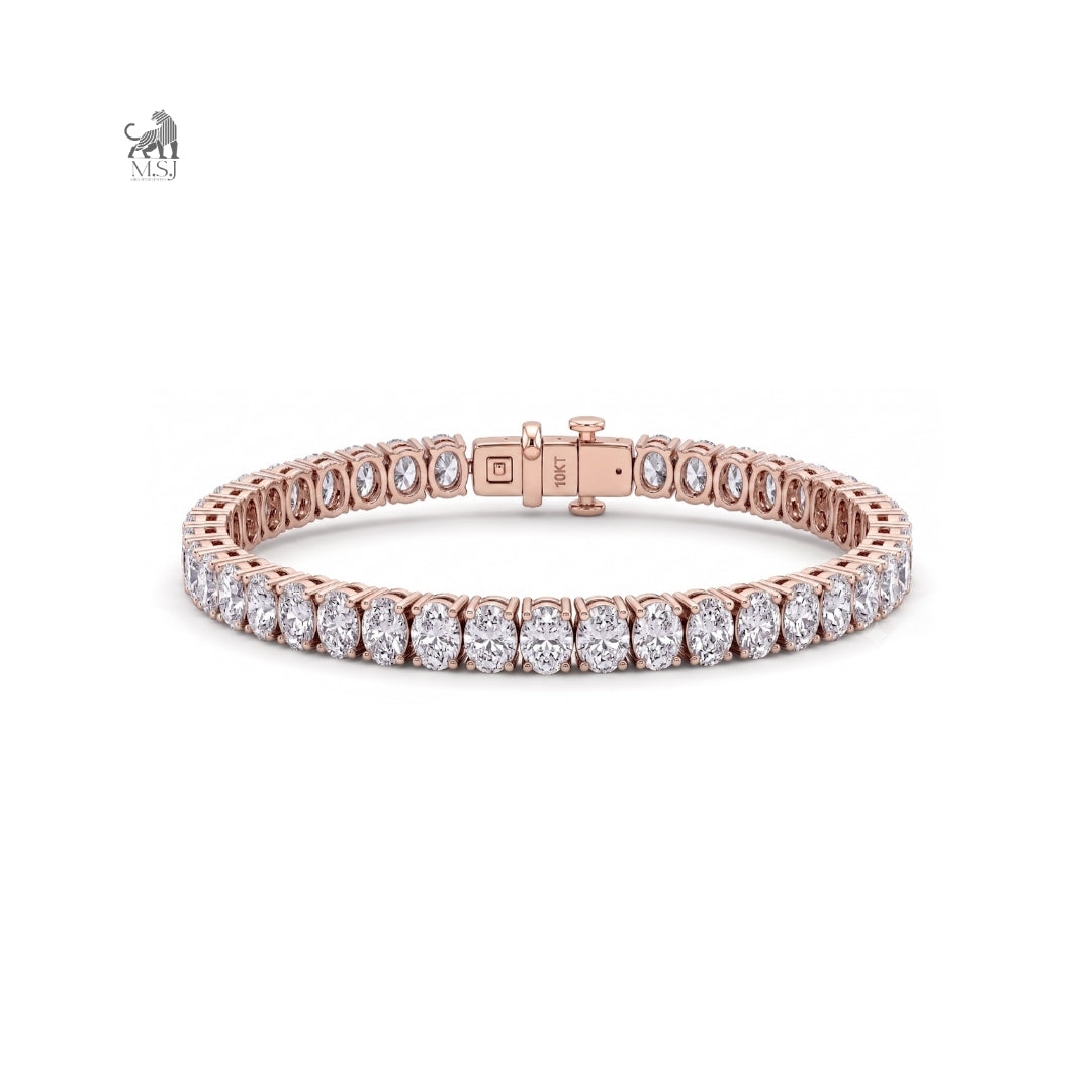 Oval Brilliance Diamond Tennis Bracelet in rose gold
