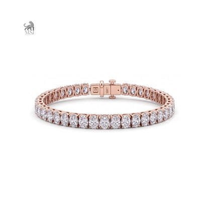 Oval Brilliance Diamond Tennis Bracelet in rose gold