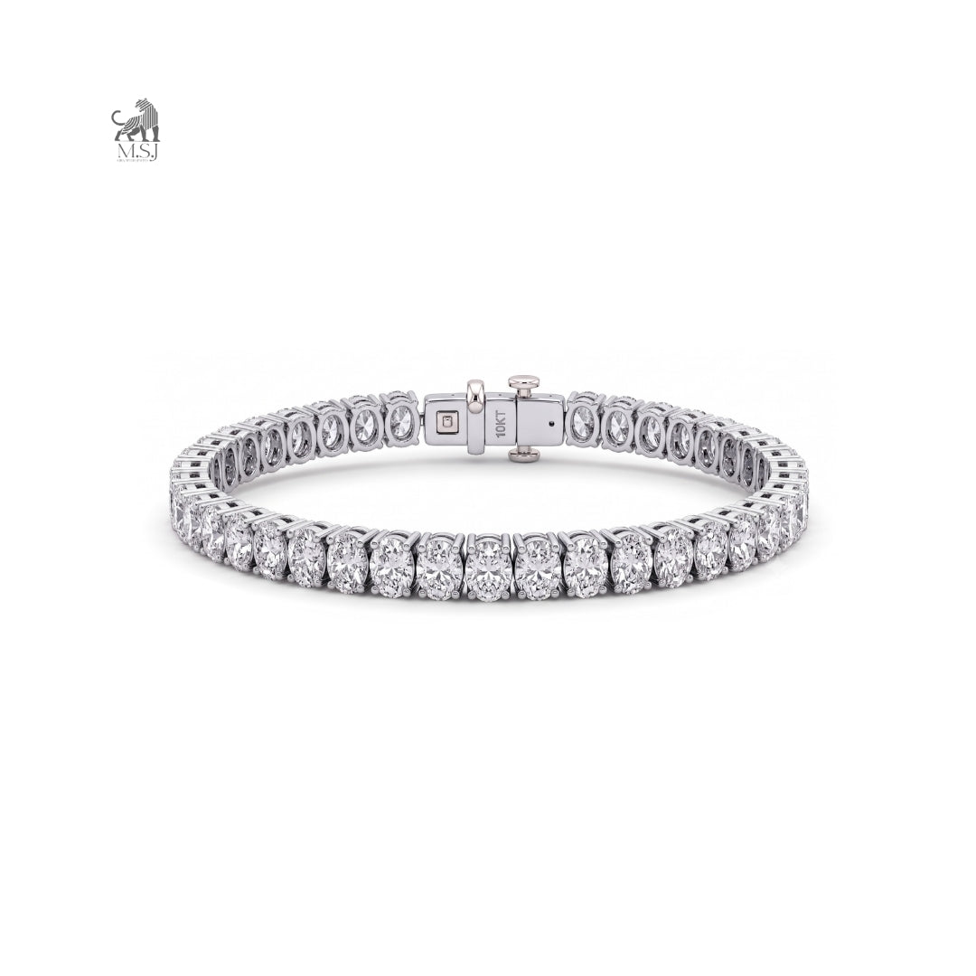 Oval Brilliance Diamond Tennis Bracelet in white gold