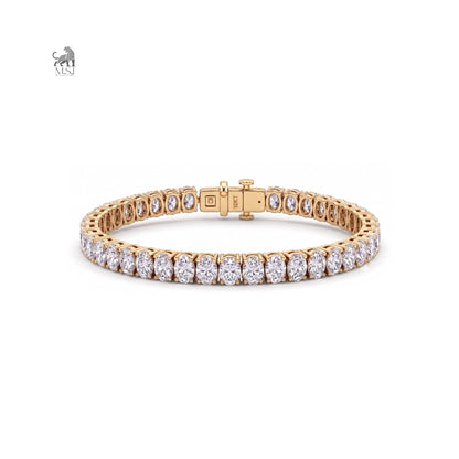 Oval Brilliance Diamond Tennis Bracelet in yellow gold