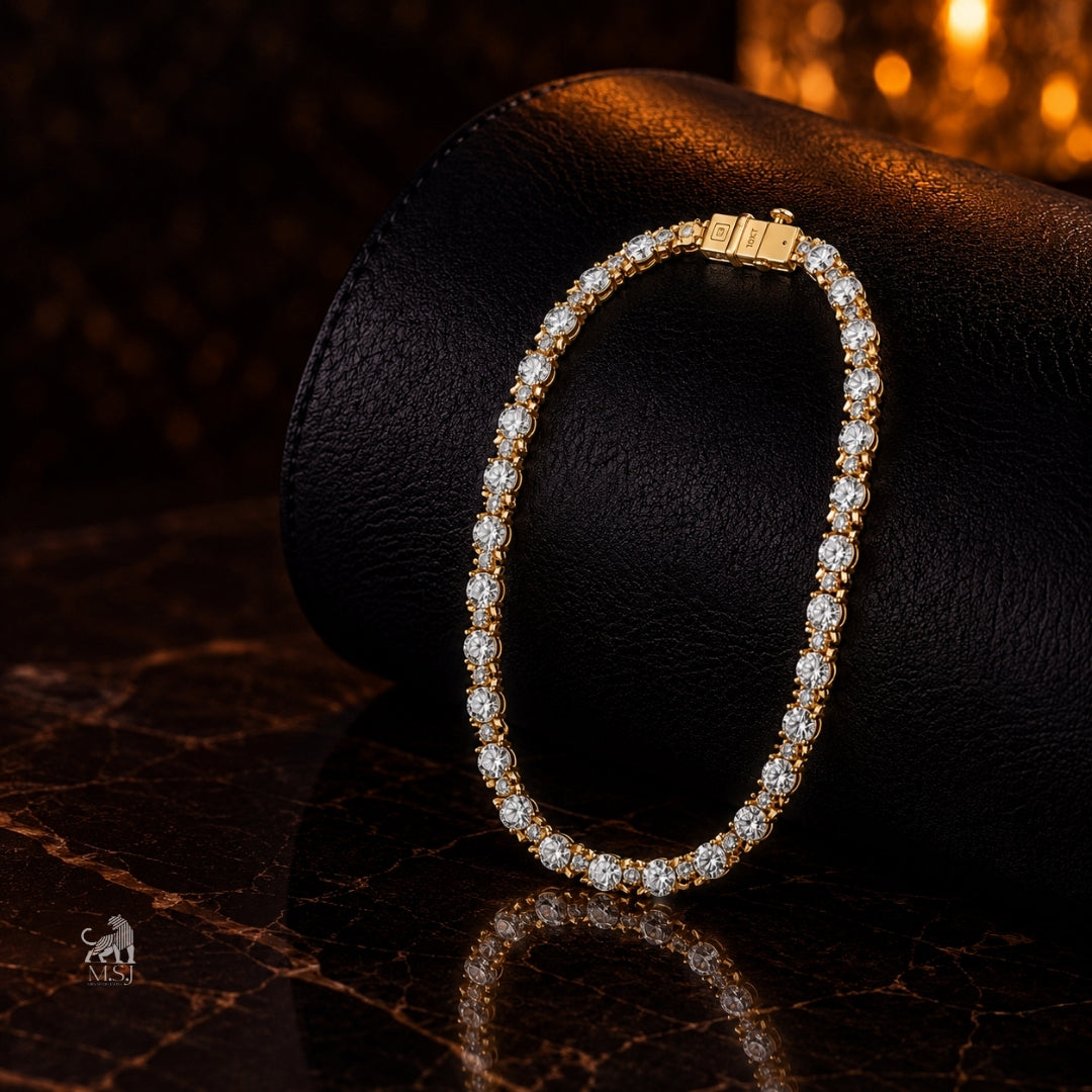 Celeste Élan Tennis Bracelet - lab-grown diamond bracelet, styled product photo