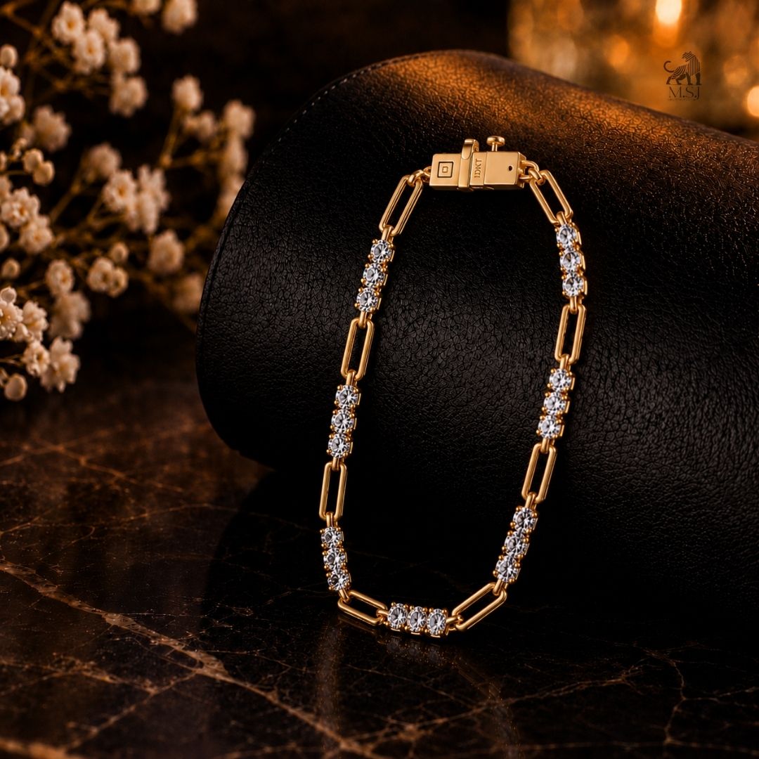 Luxe Link Diamond Station Bracelet - lab-grown diamond bracelet, styled product photo