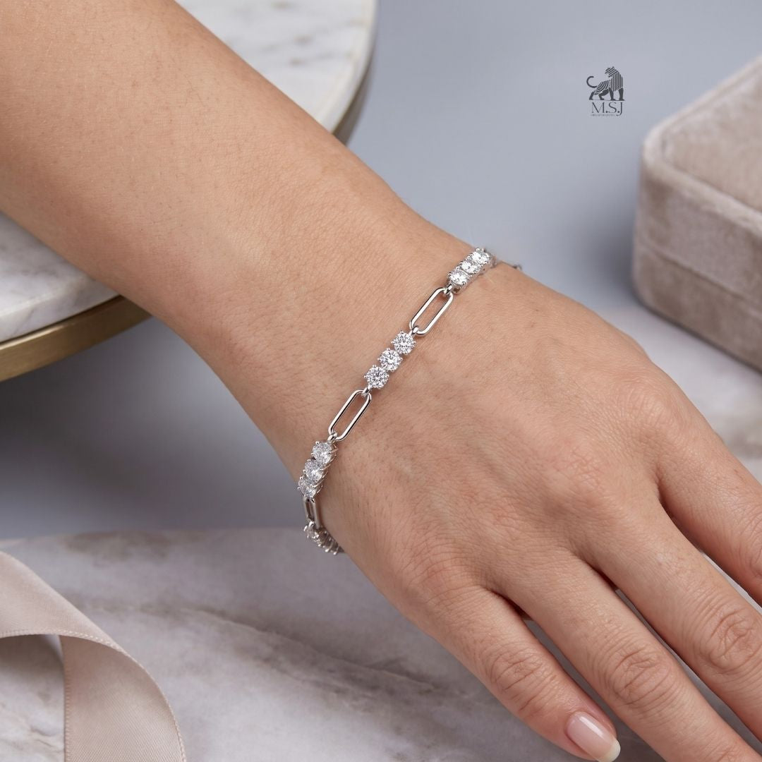Luxe Link Diamond Station Bracelet worn on a wrist