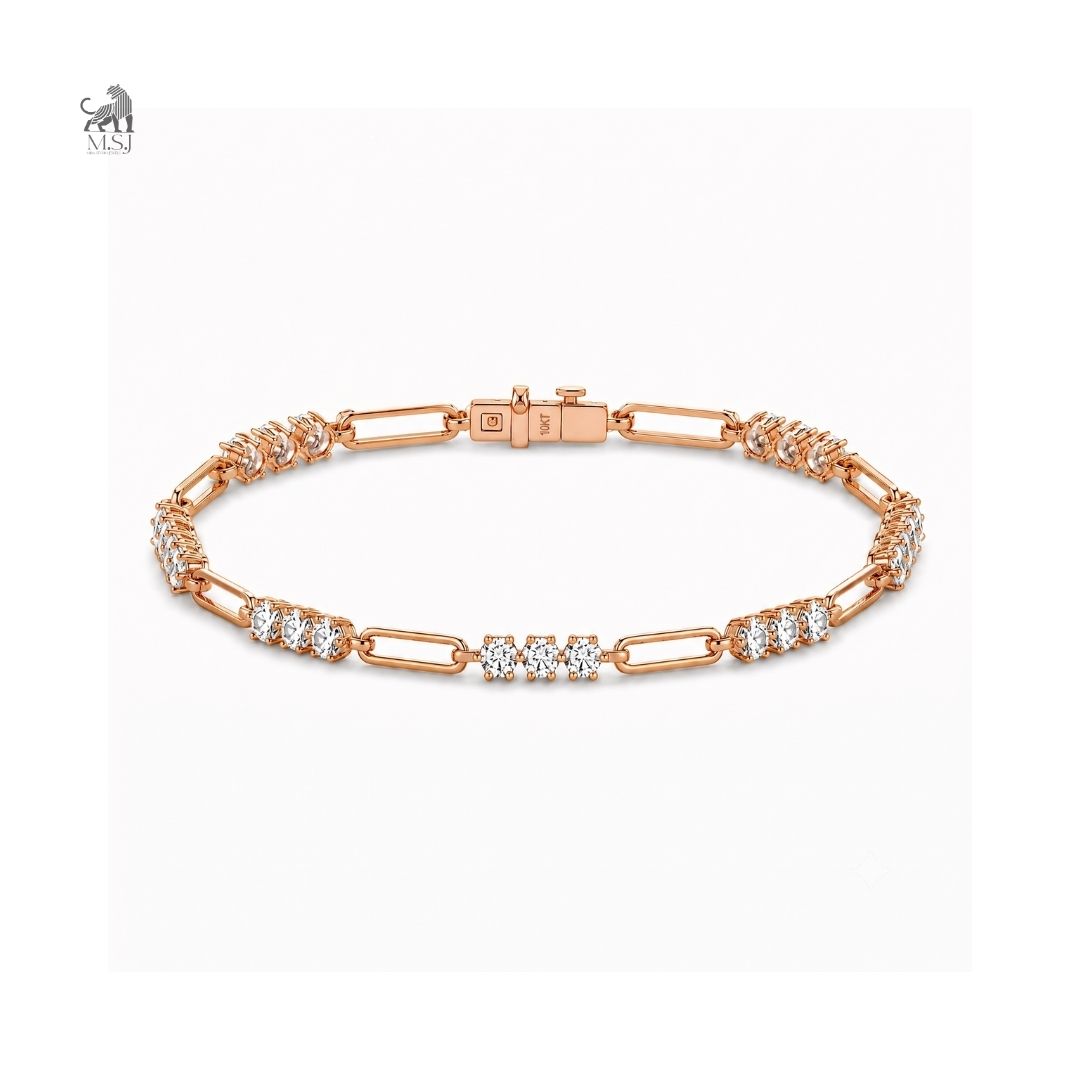 Luxe Link Diamond Station Bracelet in rose gold