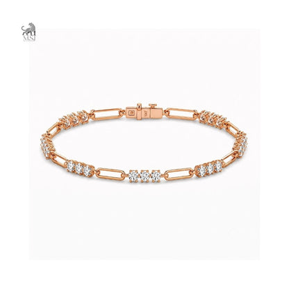 Luxe Link Diamond Station Bracelet in rose gold