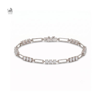 Luxe Link Diamond Station Bracelet in white gold