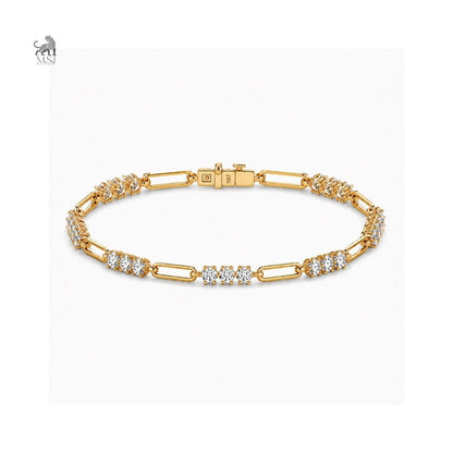Luxe Link Diamond Station Bracelet in yellow gold