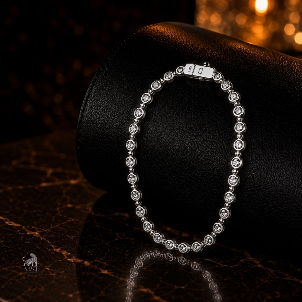 Aurelia Link Diamond Bracelet - lab-grown diamond bracelet, styled product photo