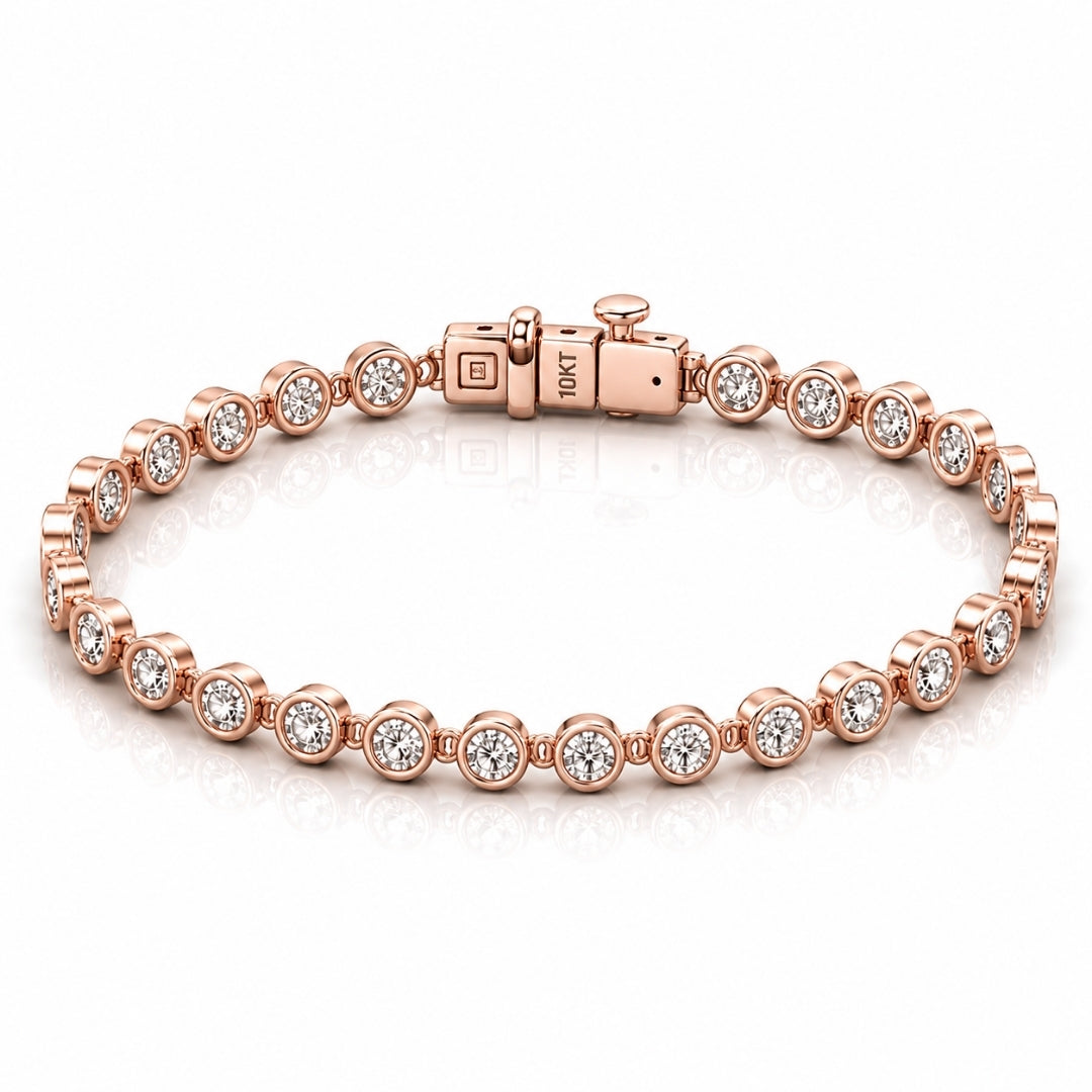 Aurelia Link Diamond Bracelet in rose gold
