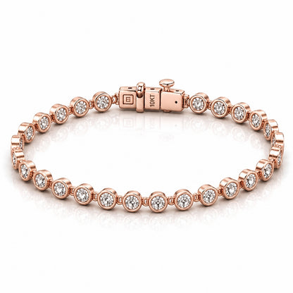 Aurelia Link Diamond Bracelet in rose gold