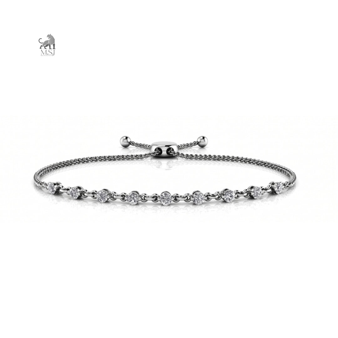 Élan Solitaire Diamond Bracelet in white gold