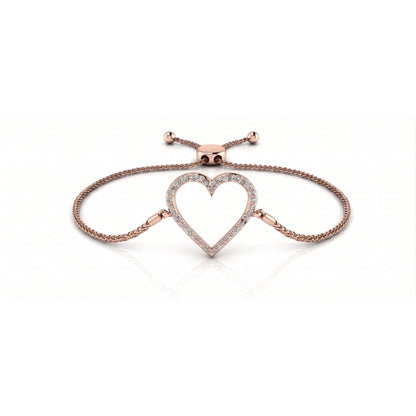 Amore Heart Diamond Bracelet in rose gold