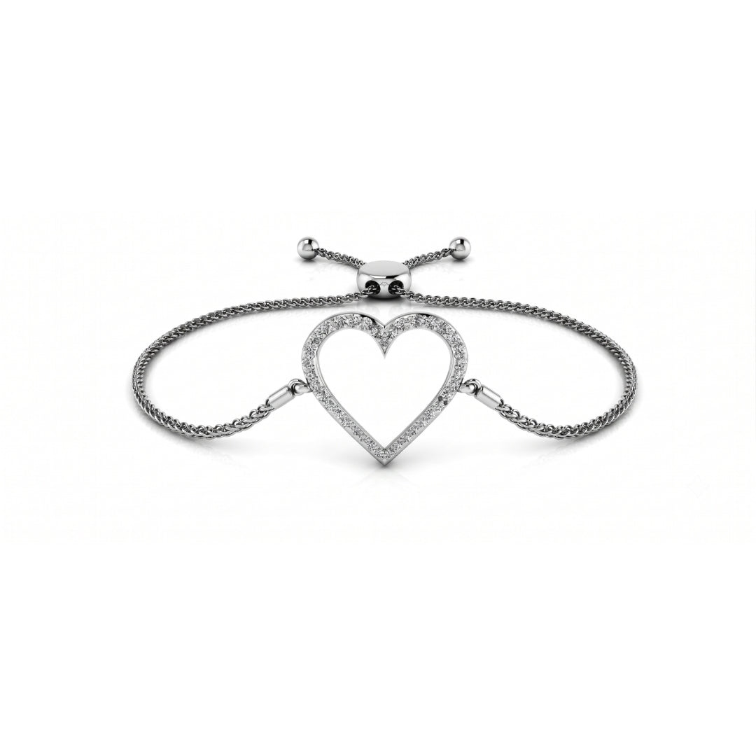 Amore Heart Diamond Bracelet in white gold