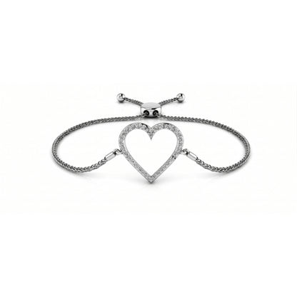 Amore Heart Diamond Bracelet in white gold