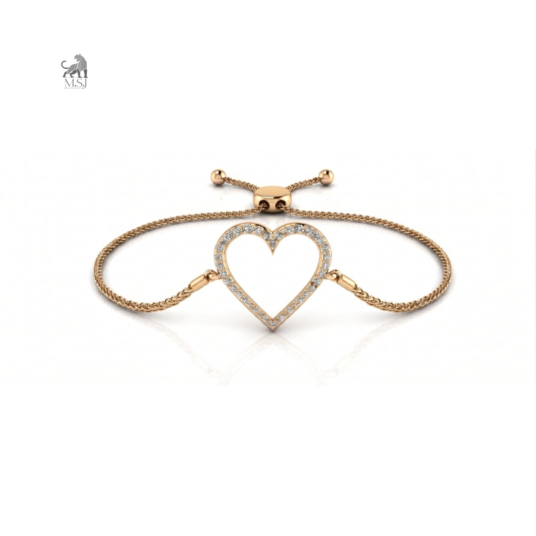 Amore Heart Diamond Bracelet in yellow gold