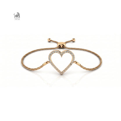 Amore Heart Diamond Bracelet in yellow gold