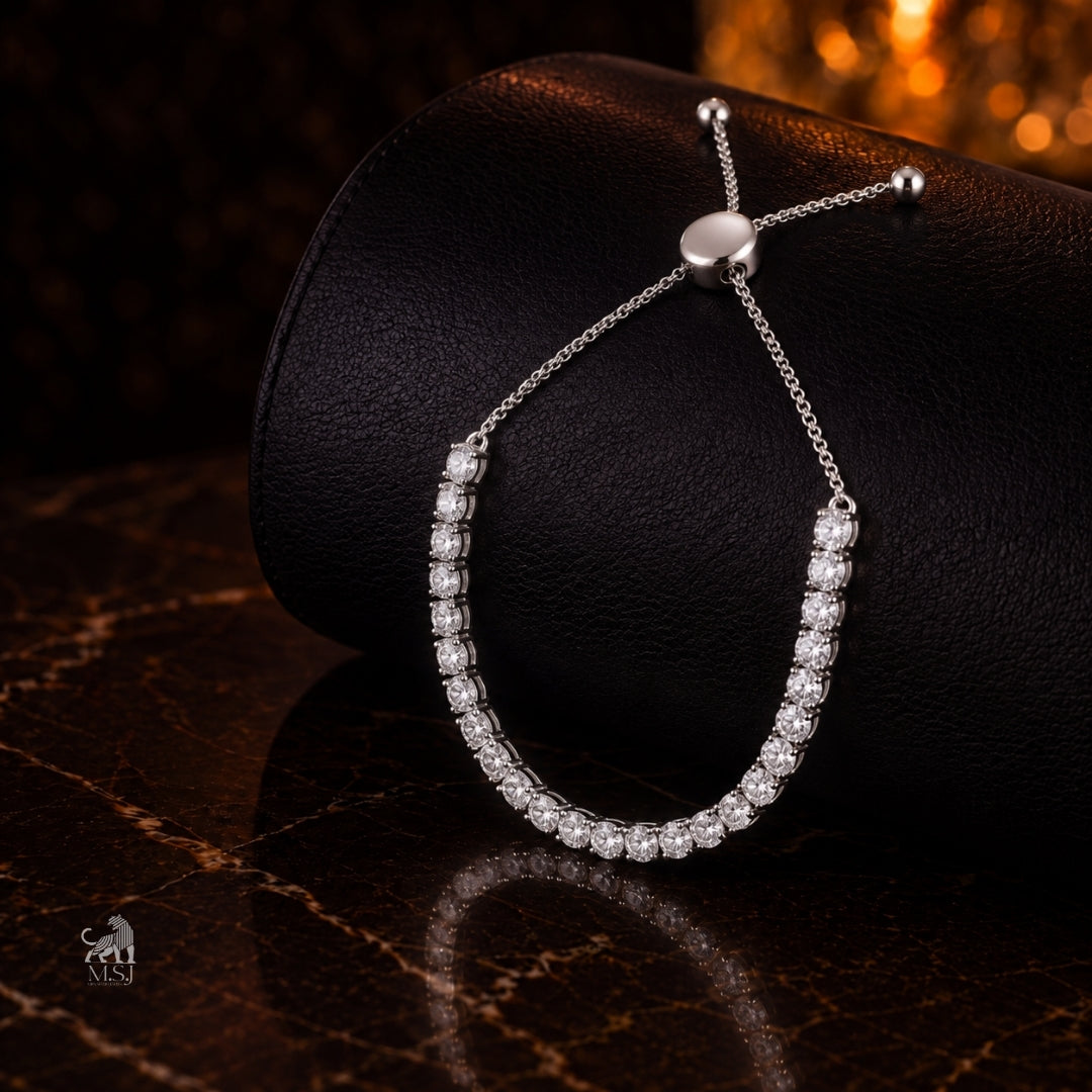 Éclat Line Diamond Bracelet - lab-grown diamond bracelet, styled product photo