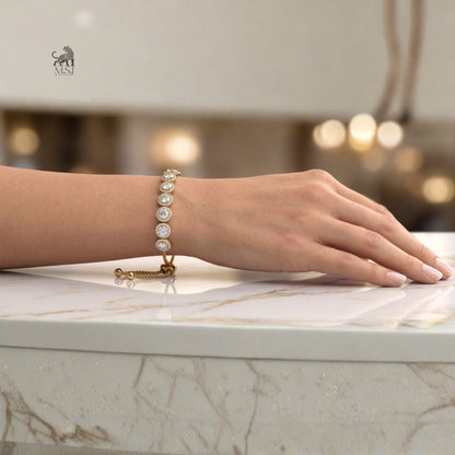 Aurelia Radiant Halo Diamond Bracelet worn on a wrist