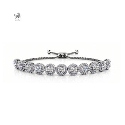 Aurelia Radiant Halo Diamond Bracelet in white gold